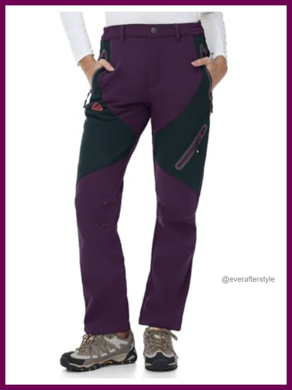 Fleece Lined Waterproof Softshell Cargo Ski Hiking Pants